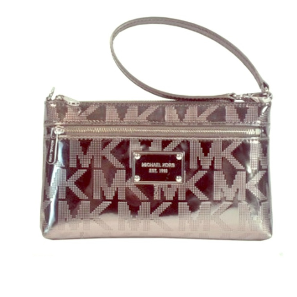 Michael Kors Jet Set Signature Metallic Clutch